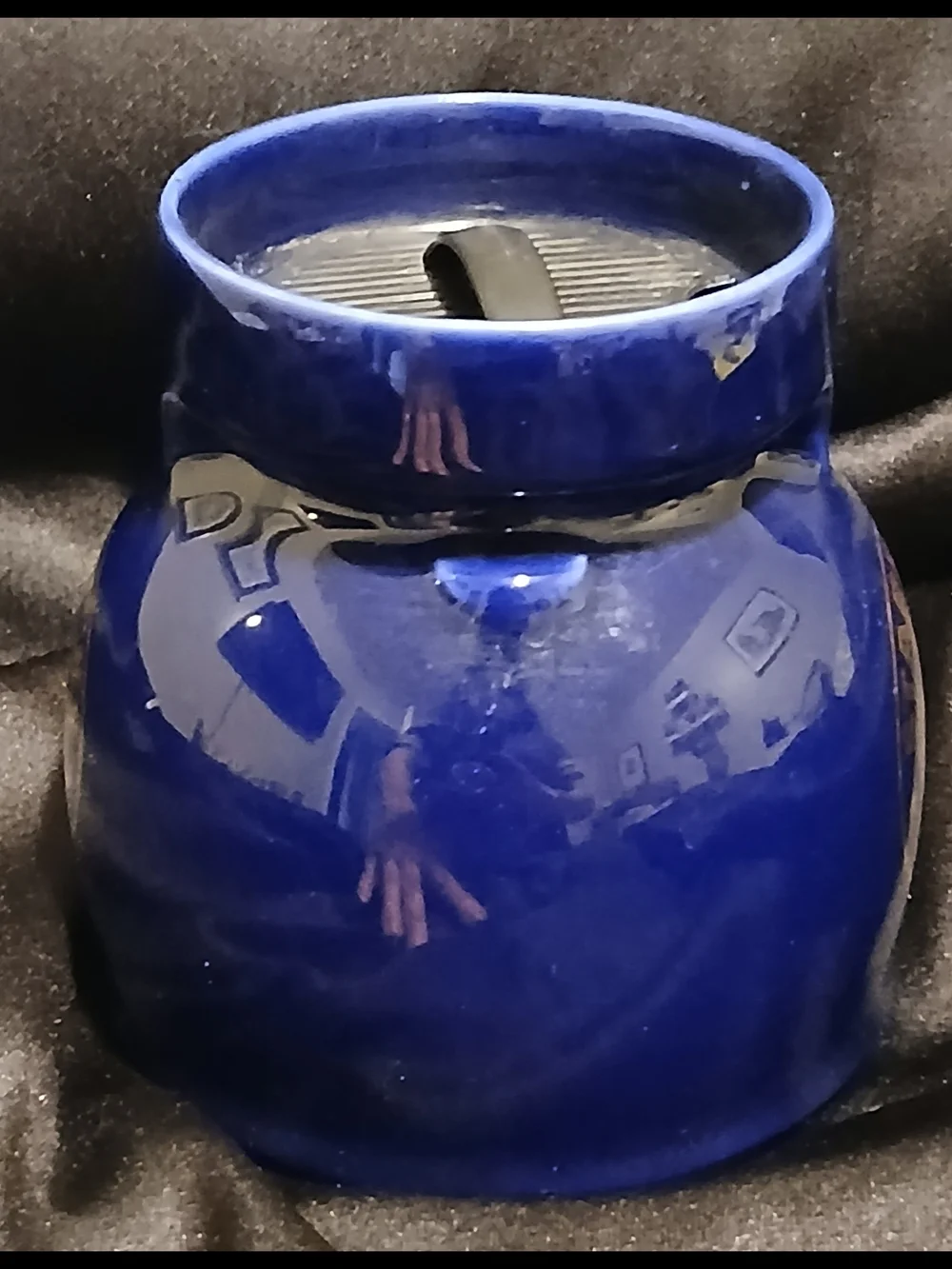 Vintage Starbucks Cobalt Blue Ceramic Chubby Travel Mug